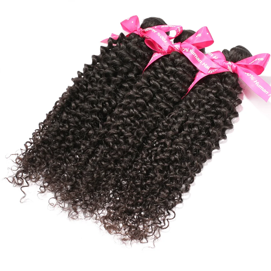 Luvin OneCut Волосы Кудрявые перуанские вьющиеся волосы человеческие волосы 3 пряди с кружевной застежкой средняя часть отбеленные узлы девственные волосы