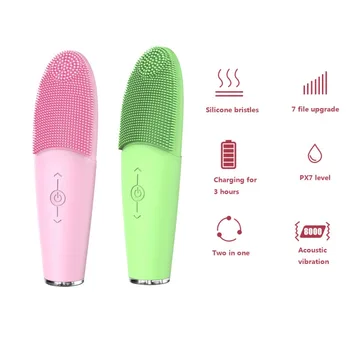 

2 colors Silicone Face Washing Machine Ultrasonic Vibration Waterproof Facial Cleansing Brush