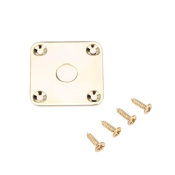 

Musiclily Pro Metal Flat Bottom Square Jack Plate for Epiphone Gibson Les Paul Style Guitar, Gold