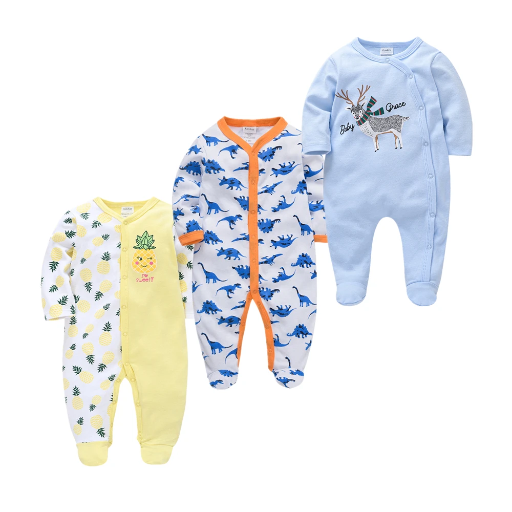 3pcs Baby Onesies Roupas bebe de Baby Girl Boy Pijamas set bebe fille Cotton Cartoon ropa Newborn Sleepers Pjiamas