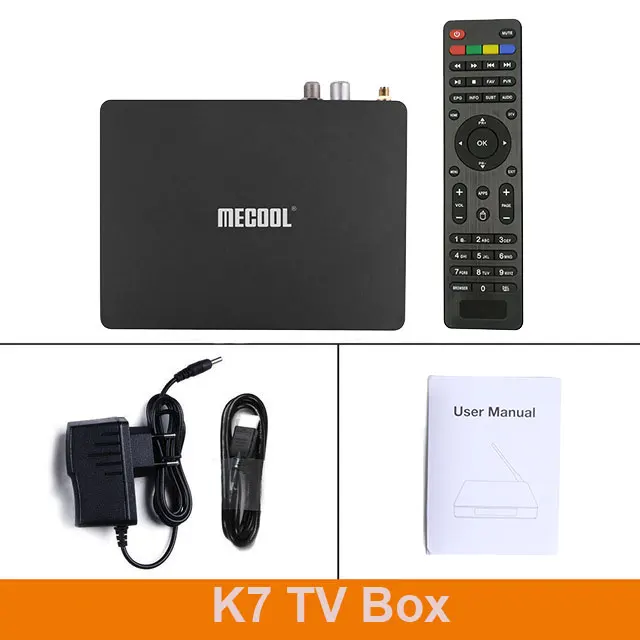 K7 TV BOX Mecool K7 tv Box Amlogic S905X2 DVB T2 DVB S2 DVB C 4 Гб DDR4 64 Гб rom Android 9,0 двойной WiFi светодиодный антенна дисплея телеприставка - Цвет: K7 TV BOX