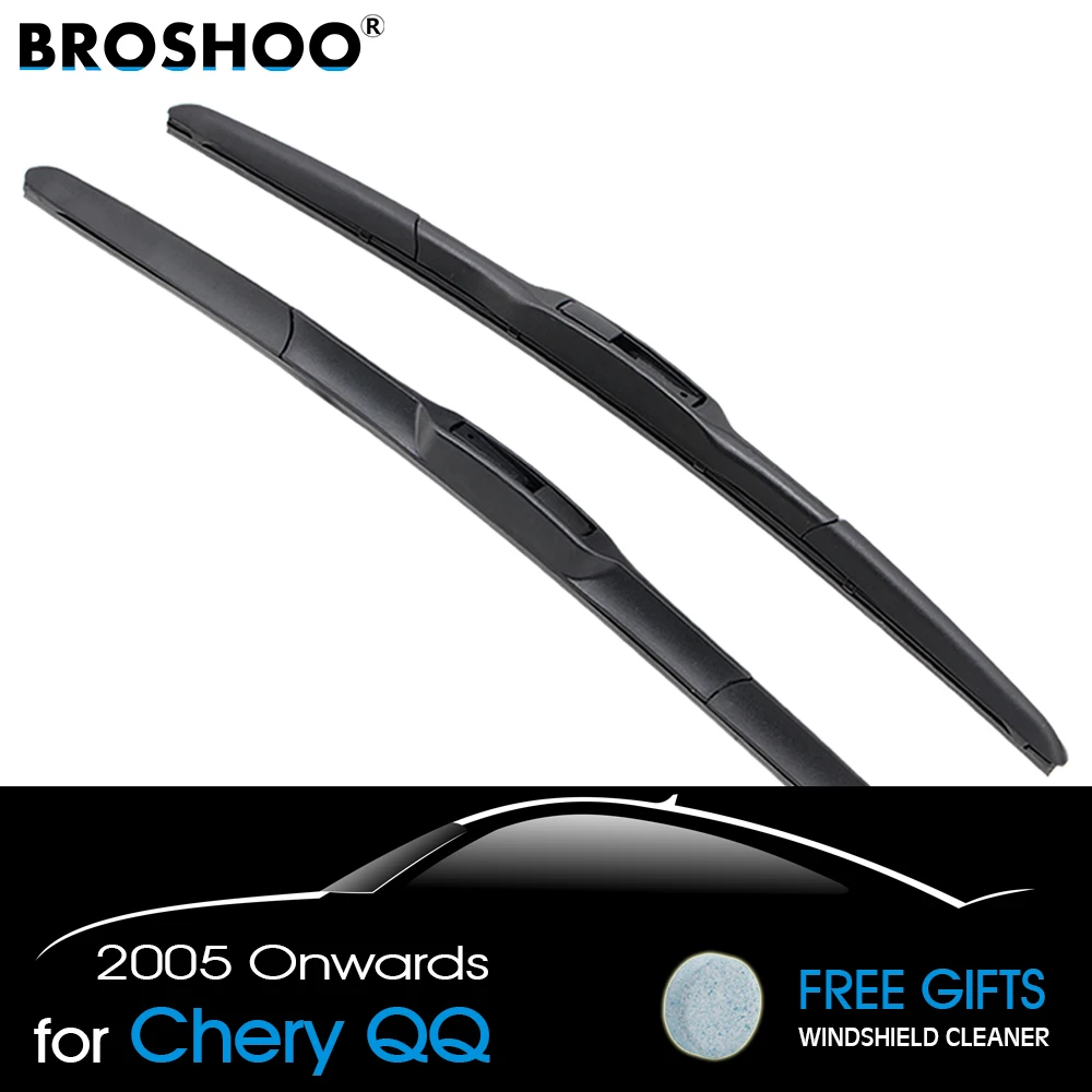 

BROSHOO Car Styling Rubber Wiper Blades For Chery QQ 2005 2006 2007 2008 2009 2010 2011 2012 2013 2014 2015 2016 2017 2018