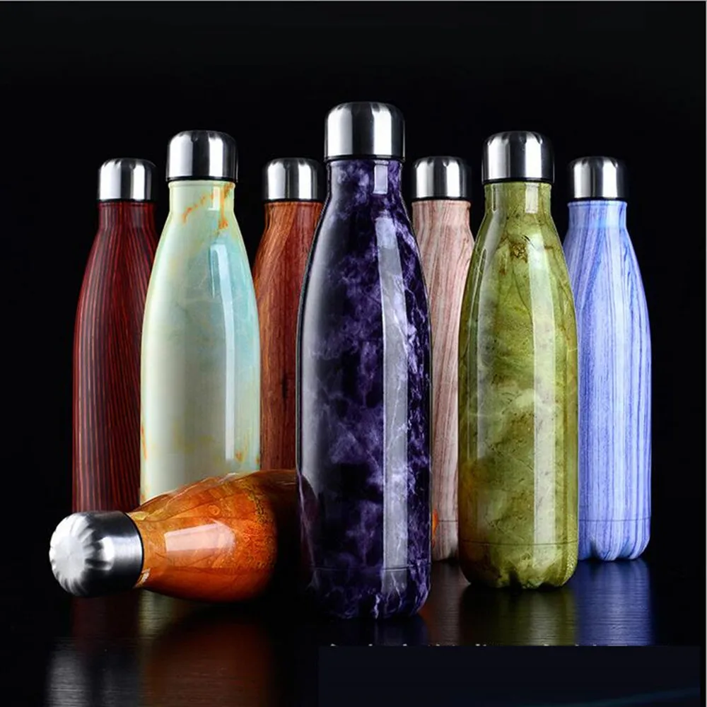 

HQ 500ml Double-Wall Insulated Vacuum Flask Stainless Steel Water Bottle Cola Water Beer Thermos for Sport Bottle Hydro Flask