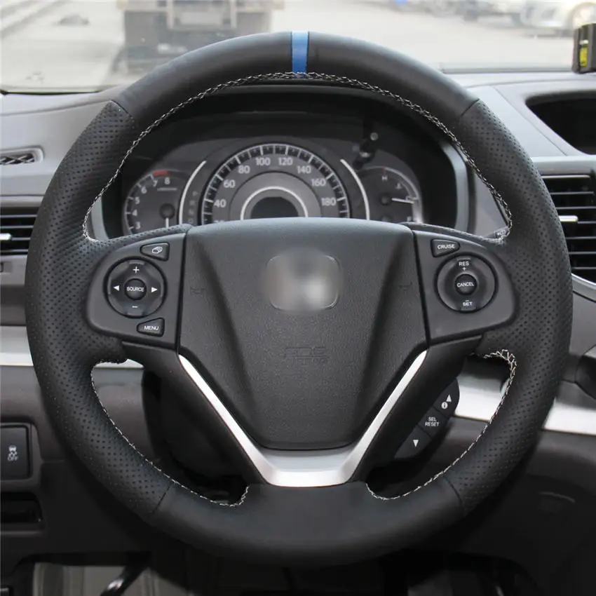 Style-04 Крышка рулевого колеса автомобиля ручной stitc h на обертывание крышки салона автомобиля украшения для Honda 2012 - Название цвета: Style-04