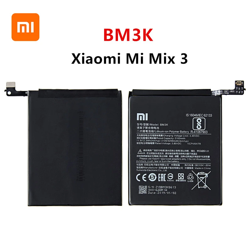 cell phone battery charger Xiao mi 100% Orginal BM3K 3200mAh Battery For Xiaomi Mi Mix 3 Mix3 BM3K High Quality Phone Replacement Batteries nokia 6300 battery