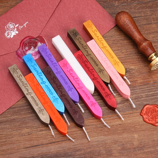 Sealing Wax Sticks with Wick in Modern Colors