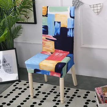 

Geometric Chair Cover Dining Room Chair Cover Removable Washable Stretch Furniture Seat Cover for Home Hotel Restaurant