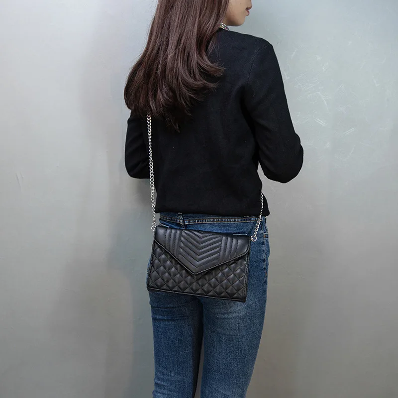 

Vintage Diamond Lattice Crossbody Bags for Women 2020 Single Shoulder Bags PU Cover Flap Ladies Chains Handbags