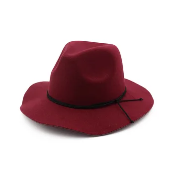 

Fashion Wool Women Outback Fedora Hat For Winter Autumn ElegantLady Floppy Cloche Wide Brim Jazz Hats