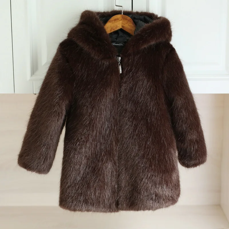 

Dollplus 2-14 Year Children's Faux Fur Coat 2019 Winter Warm Hooded Fur Outerwear & Coats Girls Thicker Kids Clothing Boy Jacket