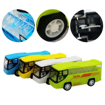 

Small Simulation Pull Back City Bus Model Mini Portable Cartoon Plastic Puzzle Toy Car For Children Random Color