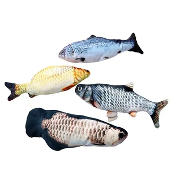 

Toy For Pet Soft Plush 3D Fish Shape Cat Toy Interactive Gifts Fish Catnip Toys Stuffed Pillow Doll Simulation Fish Playing