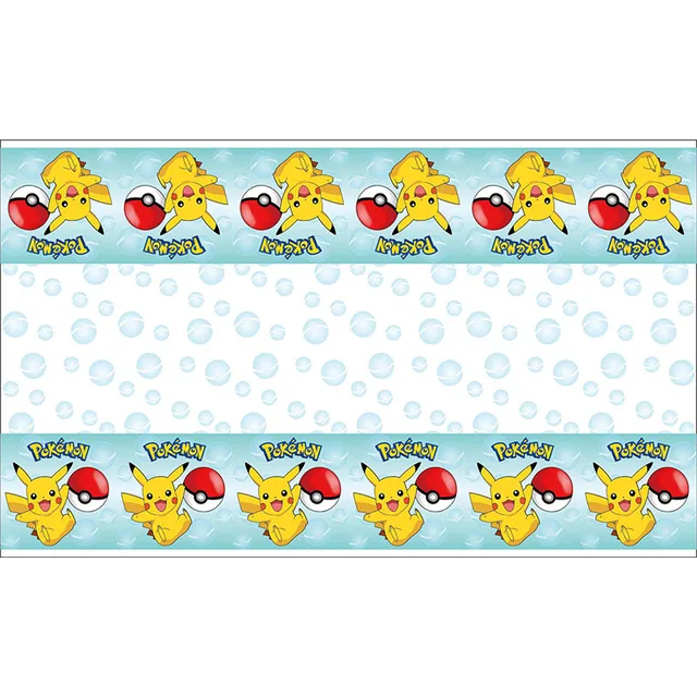 Pokemon Birthday Party Decorations Pikachu Foil Balloons Disposable Tableware Plate Napkin Backdrop For Kids Boy Party Supplies Tablecloth 108x180cm