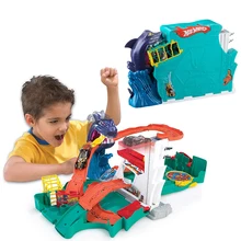 Горячие колеса обесцвечивание воды трек пластиковые металлические миниатюры автомобили железная дорога brinquedo Educativo Hotwheels игрушки для детей