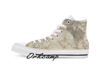 

Vintage Map of Seattle Washington 1908 2 Custom Casual High Top lace-up Canvas shoes sneakers Drop shipping