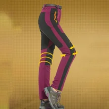 Женские лыжные брюки, женские лыжные брюки, теплые ветрозащитные водонепроницаемые плотные зимние штаны, зимние походные брюки