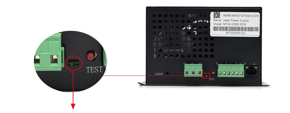 WaveTopSign MYJG-100W 80-100W CO2 Laser Power Supply Category for CO2 Laser Engraving and Cutting Machine
