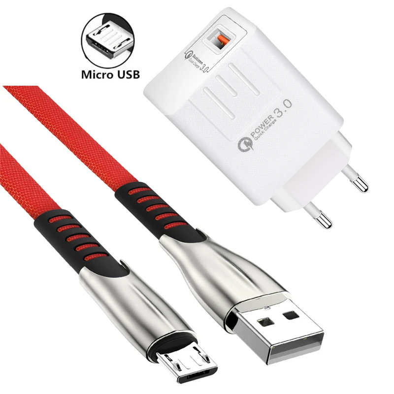 QC 3 0 USB кабель для быстрой зарядки Samsung S10E S10 S9 S8 Plus Xiaomi 6 8 9 9T CC9 Note10 Pro type C передачи