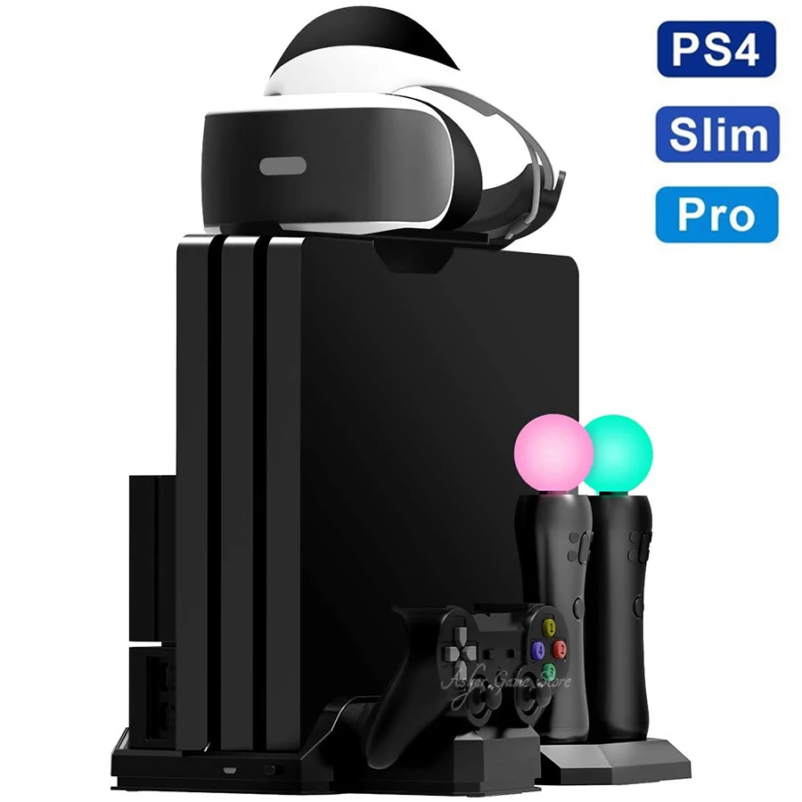 Oswald Umulig Rød Ps4 Pro Slim Psvr Vertical Stand 3 Charging Dock 2 Cooling Fan For Play  Station 4 Ps 4 Ps Vr Console Move Controller Accessories - Stands -  AliExpress