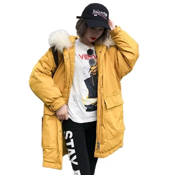 

new 2020 winter down cotton jacket women long coat parkas thickening Female Warm Clothes Rabbit fur collar down jacket B98
