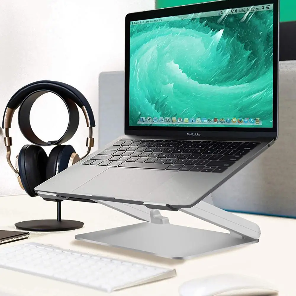 

Cooling Laptop Stand for MacBook Pro Air 10-17.3 Inches Notebook Multi Angle Adjustable Aluminum Riser Base w/ 4 USB Ports
