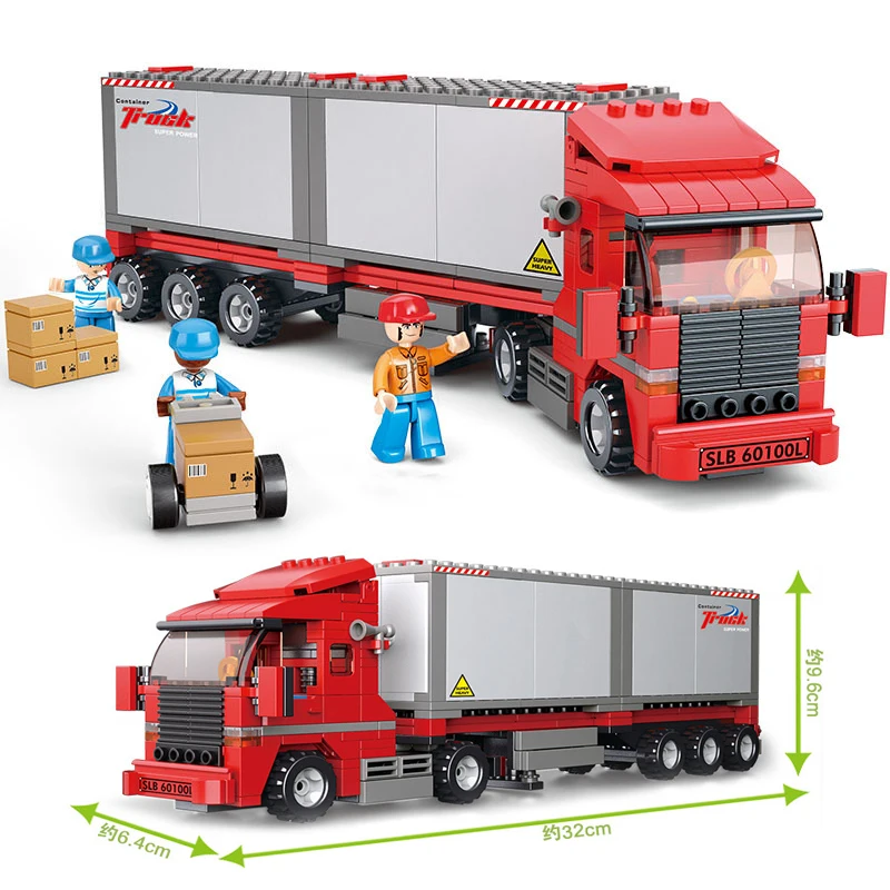 

345Pcs/set City Transport Big Truck Building Block Figures Model Compatible City Model Set Educational Toy for Children Kid Gift
