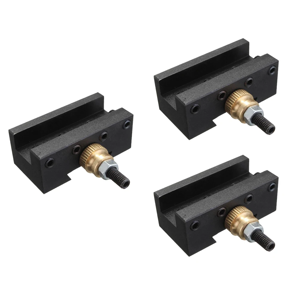 Turning Tool Post Holder Mini Lathe Quick Change Tool Post Holder( Iron+Brass/3Pack/Black )