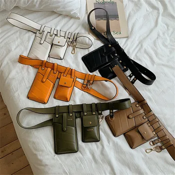 

Solid Color Female Style 2019 New Fashion Chest Bag Detachable Key Bag Shoulder Messenger Bag Pocket