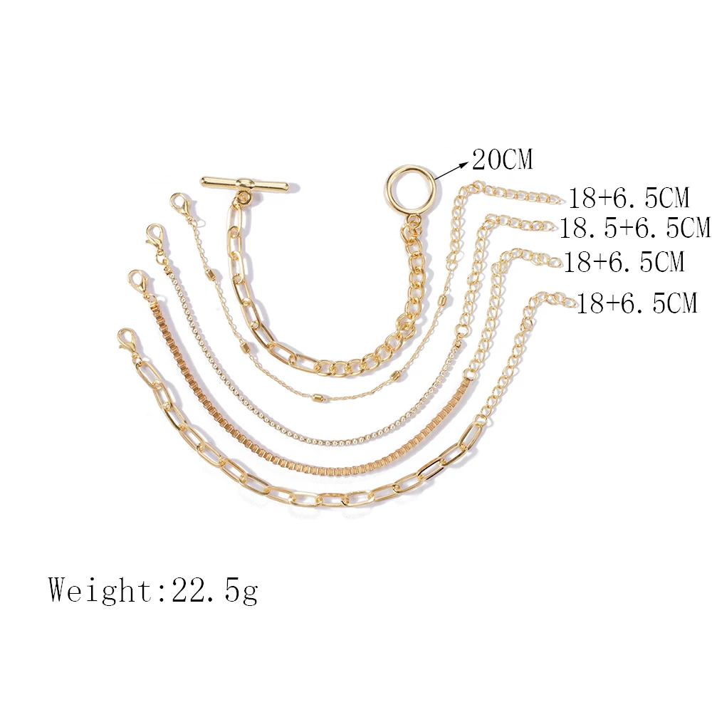 Sindlan 5 шт. модные браслеты со стразами для женщин, золотые браслеты на запястье с цепочкой, набор женских браслетов в стиле бохо, ювелирное изделие