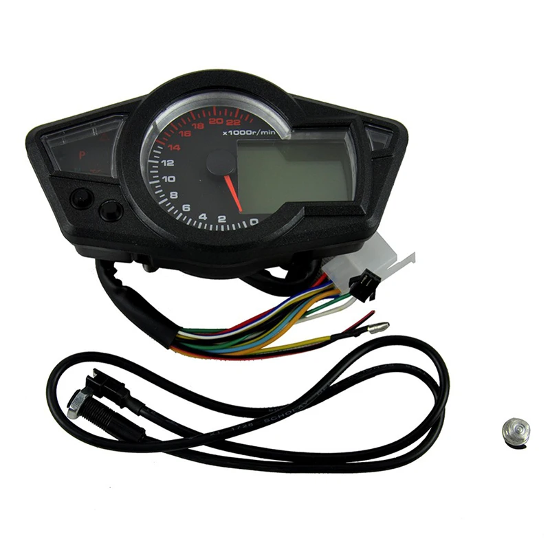 Free Shipping Motorcycle LCD Backlight Speedometer Motorcycle Digital Odometer Speedometer Tachometer Fit for 2&4 Cylinders