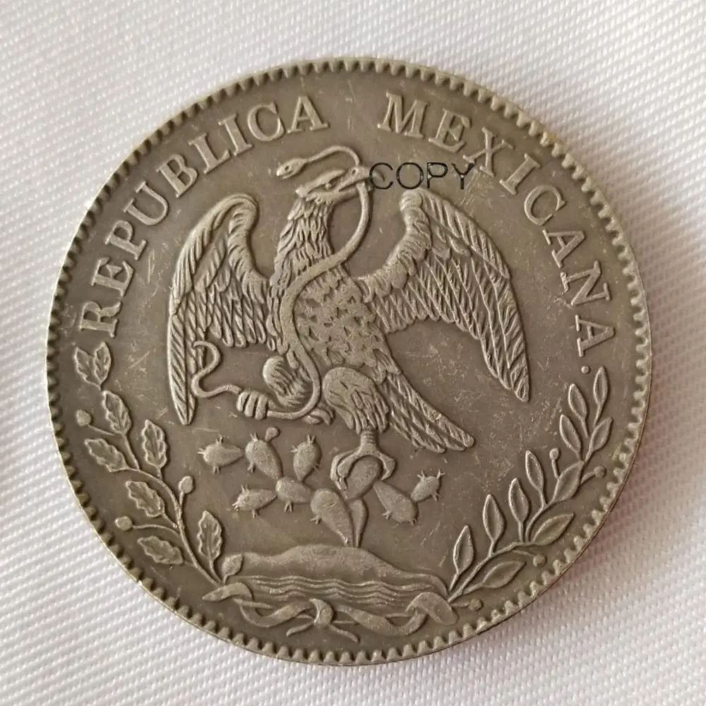 1882 Мексика 8 реалов монета с серебряным покрытием для копирования