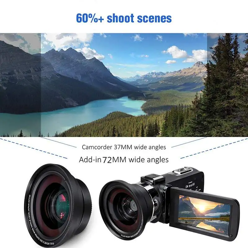 2,7 K видеокамера Wifi ночное видение 30MP 3,0 дюймов HD ЖК-экран 1520P дистанционное управление покадровая камера+ широкоугольный объектив