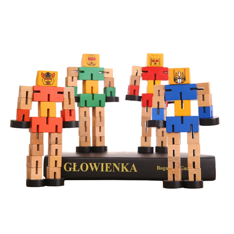 

Creative Wood CHILDREN'S Toy Educational Autobots Transformation Wood Robot Boutique Playing Model Hot Selling