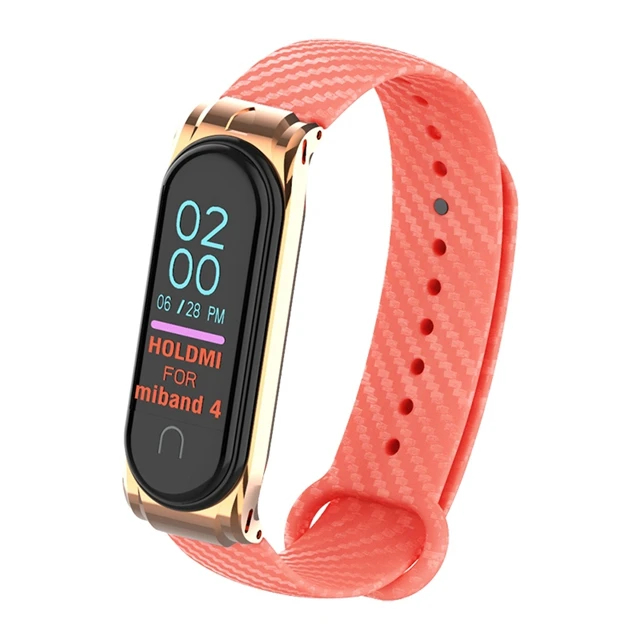 Mi 4 red strap Hangrui ремешок из углеродного волокна для mi band 4 аксессуары для смарт-браслета Замена спортивных часов для xiaomi mi band 3 для женщин и мужчин - Цвет: Mi 4 red strap