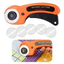 

LMDZ 45mm Orange Stainless Steel Rotary Cutter with 5 Blades Quilters Sewing Quilting Fabric Cutting Craft DIY Sewing Tool