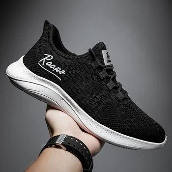 Lightweight Sneakers Men Shoes Mesh Breathable Black White Gray Sports Running Shoes Big Size 39-48 Support Drop-shipping