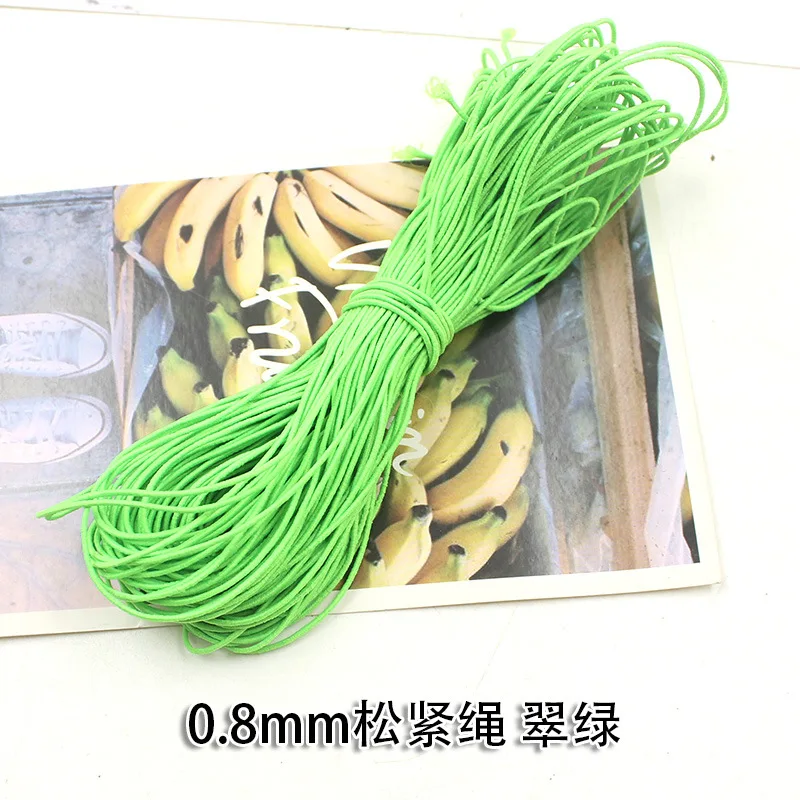 light green Эластичный растягивающийся шнур диаметром 0,8 мм, Диаметр 1,2 мм, цветной хлопковый обернутый резиновый шнур для бисероплетения, растягивающийся шнур для изготовления ювелирных изделий своими руками - Цвет: light green