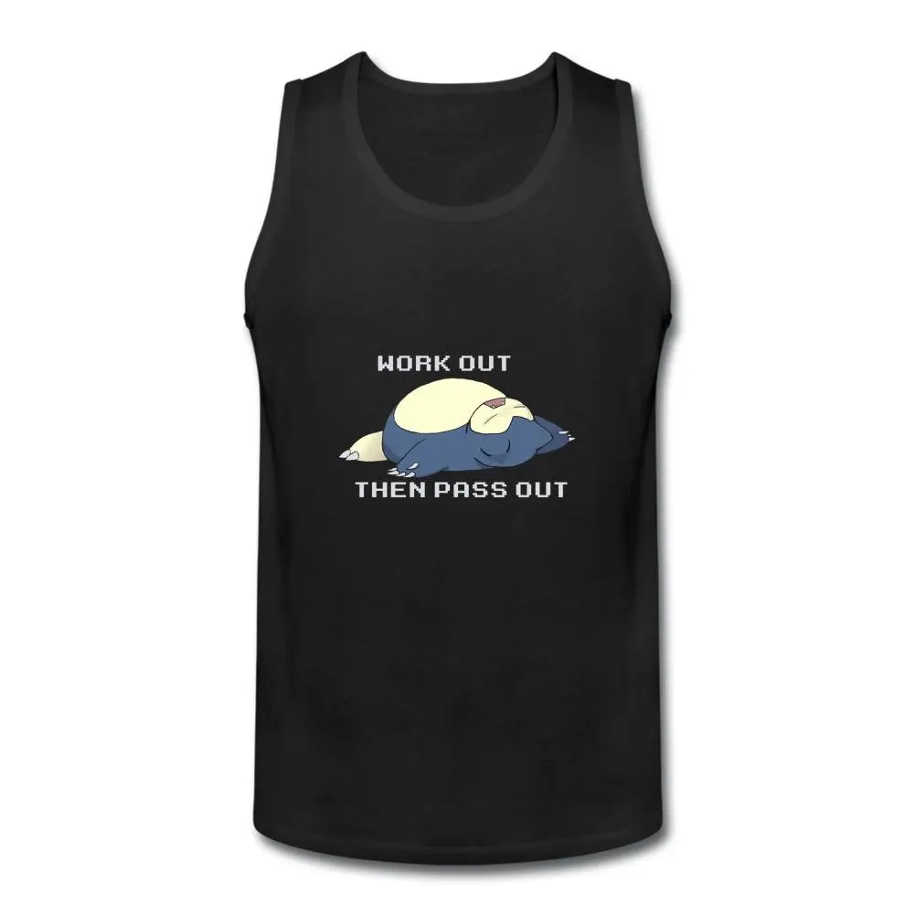 ZhiBo Funny Cute Lazy Pet Work Out Then Pass Customized Tank Tops for Man |