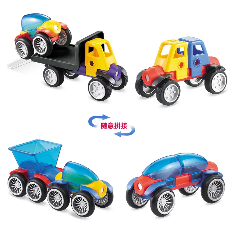 

Beiens 6969-8 Barrel Magnetic Car Rod Unit Blocks on Wheels Children'S Educational Magnet Assembled Building Blocks Toy 3-6-Year