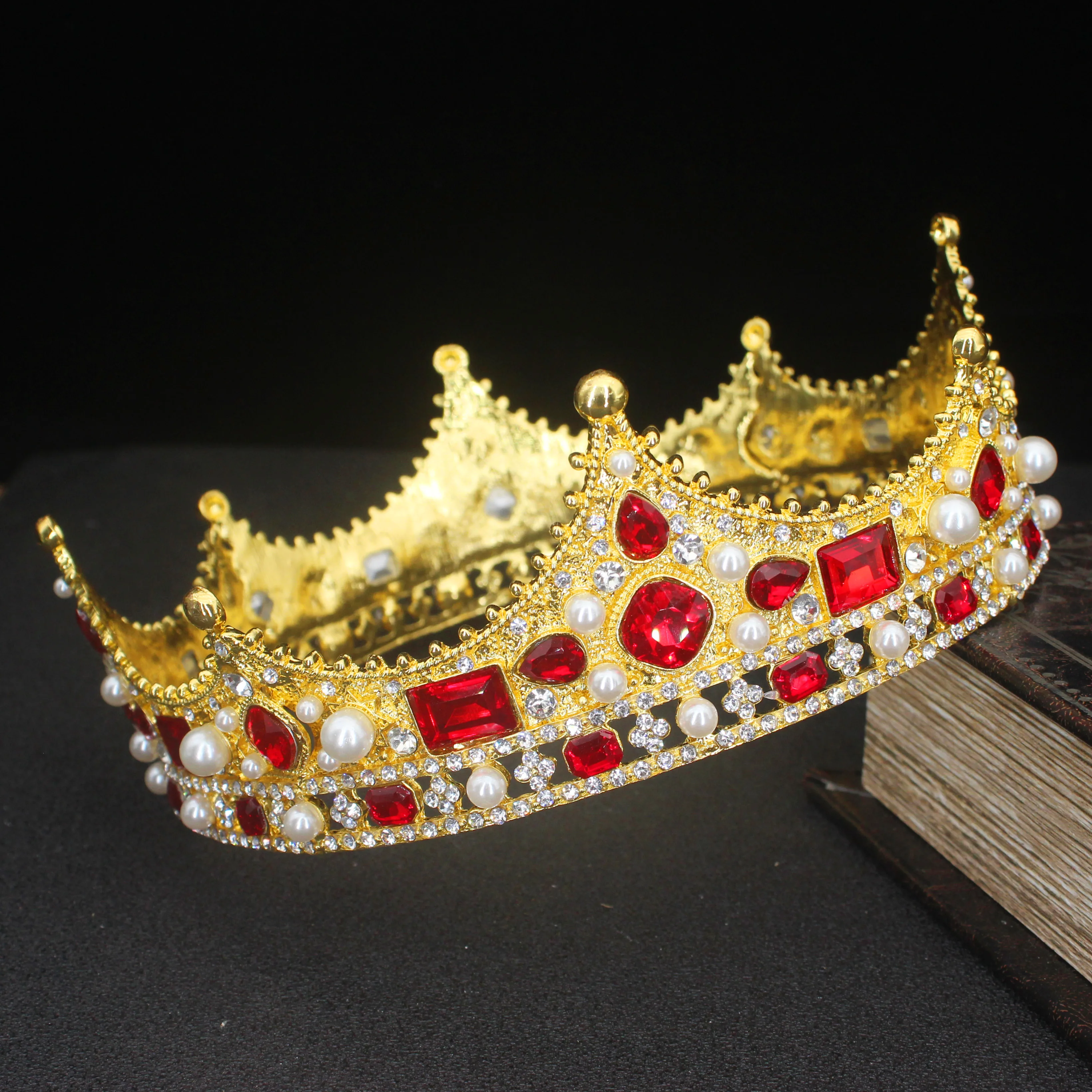 Baroque Crystal Floral Crown Tiaras for Kings Queens Beauty Pageant Bride Wedding Hair Jewelry Accessories jewelry accessories hair accessory hair headdress bridal headwear hair band crown