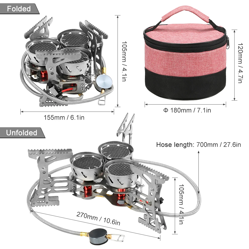 

Camping Stove Ultralight Foldable Backpack Stove Burner Windproof Outdoor Portable Small Camping Gas Stove for Outdoor Camping
