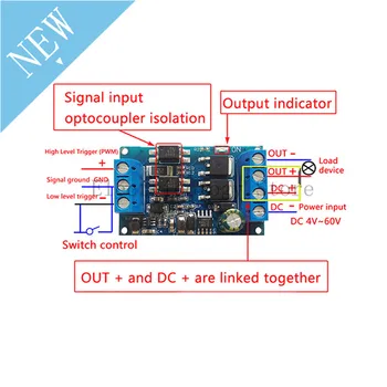 

High-Power Control Board Module DC 4V-60V 600W MOS Tube PWM FET Trigger Drive Switch Module Adjustable Controller Dual-MOS