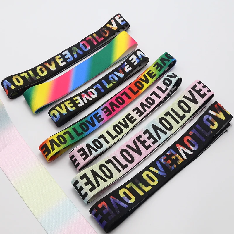 Digital printing/jacquard/soft 25~50MM Elastic Ribbon Clothing Bags Trousers Elastic Webbing  DIY Sewing Accessories rubber band