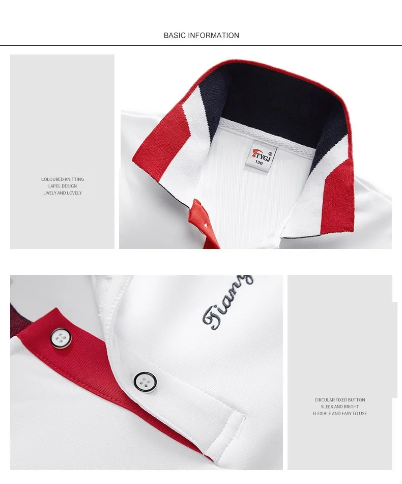 Весенне-осенние детские рубашки для гольфа с длинными рукавами дышащие топы для мальчиков и девочек, повседневные футболки для гольфа, спортивная одежда D0856