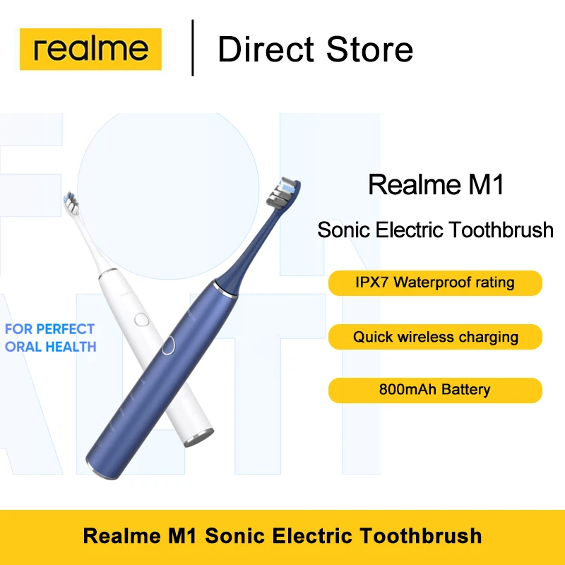 Электрическая зубная щетка Realme M1 4 режима 90 дней без подзарядки | Электроника