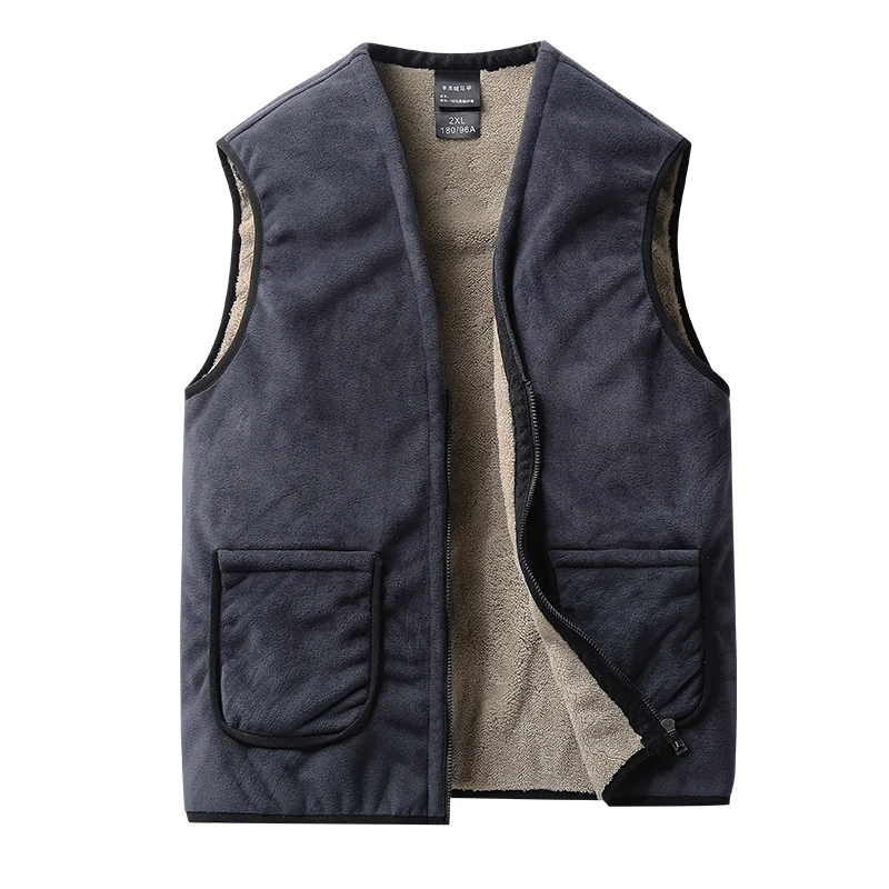 Vest2-2 HENCHIRY, новинка, мужские куртки, жилеты, зимний мужской теплый жилет без рукавов, мужской повседневный жилет, осенний мужской флисовый жилет - Цвет: Vest2-2