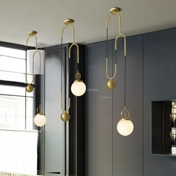 

Nordic LED Lighting Glass Pendant Lights Dining Room Creative Design Hanging Light Fixtures Living Room Bedroom Modern Home Deco