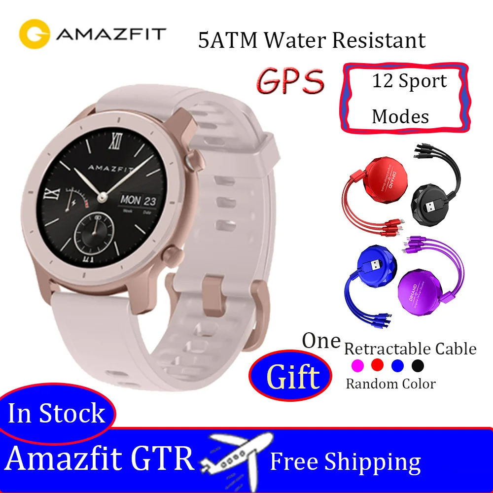 Amazfit GTR 42 мм Смарт часы 5ATM Smartwatch 12 дней батарея gps управление музыкой для Xiaomi Android IOS|