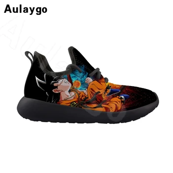 

Aulaygo Goku Character Action Pattern Casual Kids Shoes Sneakers Children Black Flats Trainers Children Mesh Flying Woven Shoes