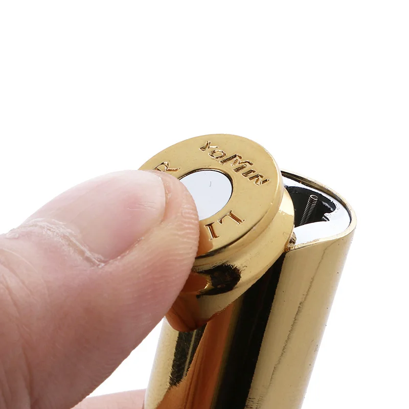 Bullet Lighter with Red Laser Refillable Flame Metal Butane Gas Cigarette Lighters Gold for Men Smoker